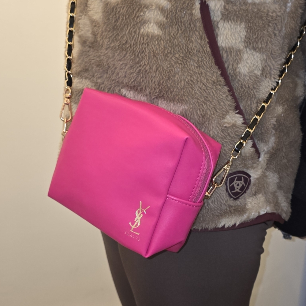 Yves Saint Laurent Pink Crossbody Bag with Gold Chain - Picture 5 of 11
